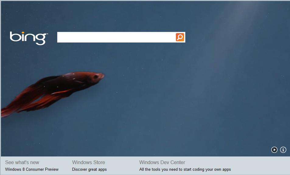 Bing Promoting Windows 8 Consumer Preview Mstechpages